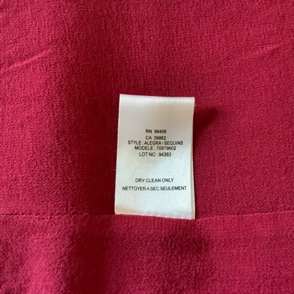 Theory Silk Sequins Party Dress Magenta SZ 10 - Picture 13 of 16